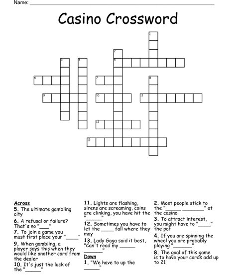 casino action crossword clue!